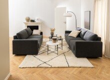 Beistelltisch >Avila< in weiss, Marmor, Stahl - 45x42cm (HxD)