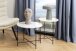Beistelltisch >Avila< in weiss, Marmor, Stahl - 45x42cm (HxD)