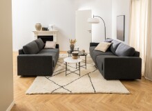 Beistelltisch >Avila< in weiss, Marmor, Stahl - 40x52cm (HxD)