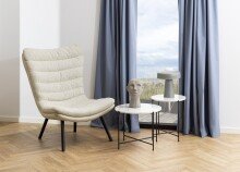 Beistelltisch >Avila< in weiss, Marmor, Stahl - 40x52cm (HxD)