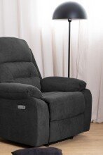 TV-Sessel >Vansbro< in Grau, Stoff, Stahl - 92x98x96cm (BxHxT)