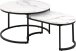 Satztisch >Spiro< (2-teilig) in weiss, MDF, Stahl - 70x42x70cm (BxHxT)