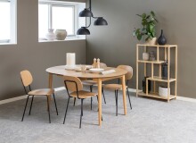 Kulissen-Esstisch >Montreux< in Eiche, MDF, Rubberwood - 115x75x115cm (BxHxT)