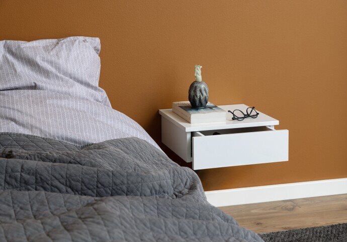 Nachttisch >Avignon< in weiss, MDF - 37x13x32cm (BxHxT)