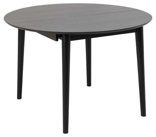 Kulissen-Esstisch >Montreux< in schwarz, MDF, Rubberwood - 115x75x115cm (BxHxT)