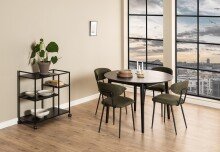 Kulissen-Esstisch >Montreux< in schwarz, MDF, Rubberwood - 115x75x115cm (BxHxT)