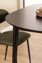 Kulissen-Esstisch >Montreux< in schwarz, MDF, Rubberwood - 115x75x115cm (BxHxT)