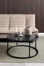 Couchtisch >Spiro< in schwarz, MDF, Stahl - 40x80cm...