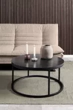 Couchtisch >Spiro< in schwarz, MDF, Stahl - 40x80cm...