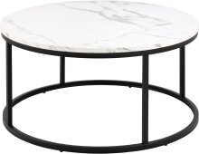Couchtisch >Spiro< in weiss, MDF, Stahl - 40x80cm (HxD)