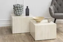 Satztisch >Dice< (2-teilig) in travertin, MDF -...