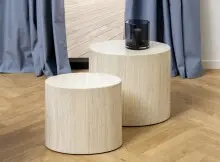Satztisch >Mice< (2-teilig) in travertin, MDF -...