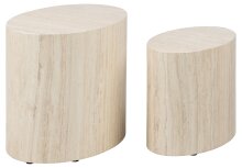 Satztisch >Mice< (2-teilig) in travertin, MDF - 33x40x48cm (BxHxT)