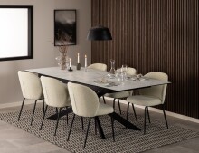 Esstisch >Irwine< in weiss, Glas, keramisch - 240x76x100cm (BxHxT)