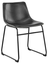 Esszimmerstuhl >I_Oregon< (2er-Set) in schwarz, PU - 48x78,5x56cm (BxHxT)