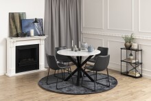 Esszimmerstuhl >I_Oregon< (2er-Set) in schwarz, PU - 48x78,5x56cm (BxHxT)