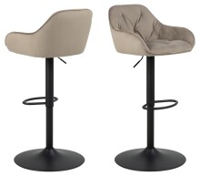Barhocker >Brooke< (2er-Set) in Beige, Stoff - 52x109x52cm (BxHxT)