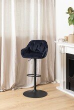 Barhocker >Brooke< (2er-Set) in Blau, Stoff -...
