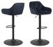 Barhocker >Brooke< (2er-Set) in Blau, Stoff - 52x109x52cm (BxHxT)