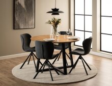 Esszimmerstuhl >Batilda -A1< (2er-Set) in Grau, Stoff - 46,5x81x53cm (BxHxT)
