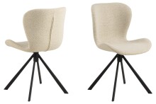 Esszimmerstuhl >Batilda -A1< (2er-Set) in Beige, Stoff - 46,5x81x53cm (BxHxT)