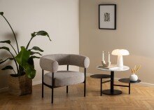 Polsterstuhl >Oakfield< in Beige, Stoff - 78,5x71x67,5cm (BxHxT)