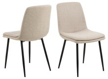 Esszimmerstuhl >Becca< (4er-Set) in Beige, Stoff - 46x85,5x55cm (BxHxT)