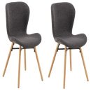 Esszimmerstuhl >Batilda -A1< (2er-Set) in Grau, Stoff - 47x82,5x53cm (BxHxT)