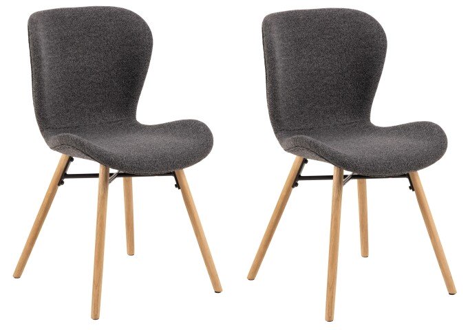 Esszimmerstuhl >Batilda -A1< (2er-Set) in Grau, Stoff - 47x82,5x53cm (BxHxT)
