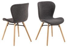 Esszimmerstuhl >Batilda -A1< (2er-Set) in Grau, Stoff - 47x82,5x53cm (BxHxT)