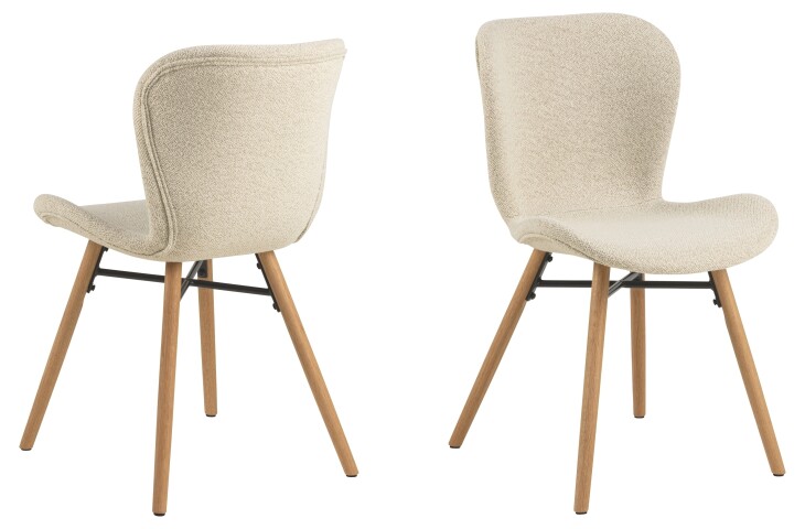 Esszimmerstuhl >Batilda -A1< (2er-Set) in Beige, Stoff - 47x82,5x53cm (BxHxT)