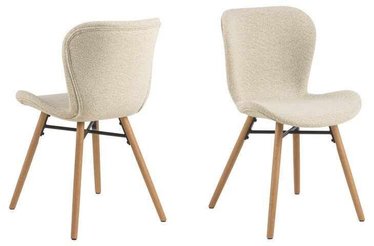 Esszimmerstuhl >Batilda -A1< (2er-Set) in Beige, Stoff - 47x82,5x53cm (BxHxT)