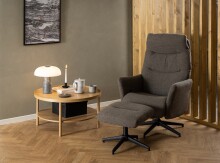 Relaxsessel >London< in Grau, Stoff - 75x112x83cm (BxHxT)