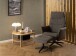 Relaxsessel >London< in Grau, Stoff - 75x112x83cm (BxHxT)