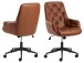 Schreibtischstuhl >Erik< in Braun, PU - 60x106x67,5cm (BxHxT)