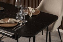 Esstisch >Darlington< in schwarz, MDF - 80x77x140cm (BxHxT)