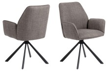 Armlehnstuhl >Glenda< (2er-Set) in Braun, Stoff - 61x88,5x63cm (BxHxT)