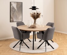 Armlehnstuhl >Glenda< (2er-Set) in Braun, Stoff - 61x88,5x63cm (BxHxT)