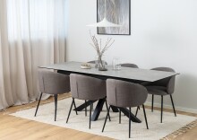 Esstisch >Heaven< in Grau, Glas, keramisch - 210x76x90cm (BxHxT)