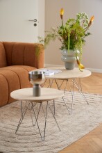 Couchtisch >Prunus< in Beige, Travertin - 46,4x80cm...