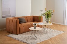 Couchtisch >Prunus< in Beige, Travertin - 46,4x80cm (HxD)