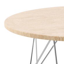 Couchtisch >Prunus< in Beige, Travertin - 46,4x80cm (HxD)
