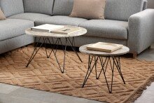 Couchtisch >Prunus< in Braun, Marmor - 41,4x55cm (HxD)