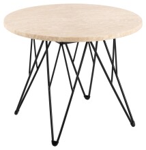 Beistelltisch >Prunus< in Beige, Travertin - 41,4x55cm (HxD)