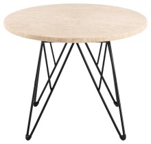 Beistelltisch >Prunus< in Beige, Travertin - 41,4x55cm (HxD)