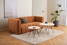 Beistelltisch >Prunus< in Beige, Travertin - 41,4x55cm (HxD)