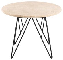 Beistelltisch >Prunus< in Beige, Travertin - 41,4x55cm (HxD)