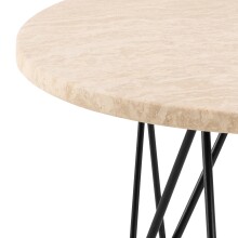 Beistelltisch >Prunus< in Beige, Travertin - 41,4x55cm (HxD)