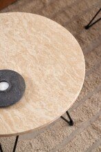 Beistelltisch >Prunus< in Beige, Travertin - 41,4x55cm (HxD)