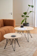 Beistelltisch >Prunus< in Beige, Travertin -...